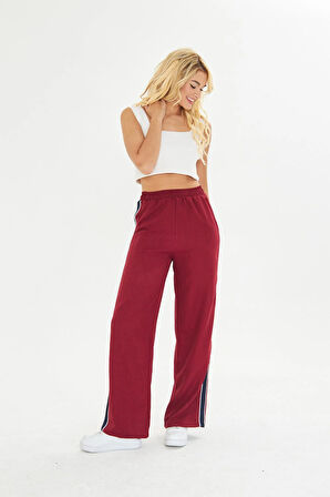 Şeritli Bol Paça Pantolon 