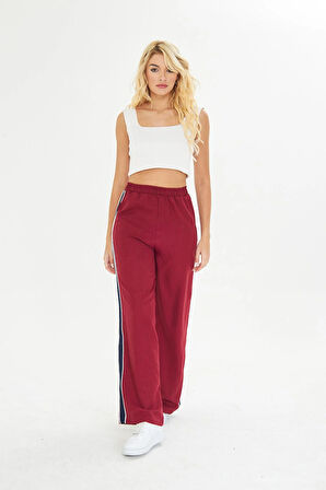 Şeritli Bol Paça Pantolon 