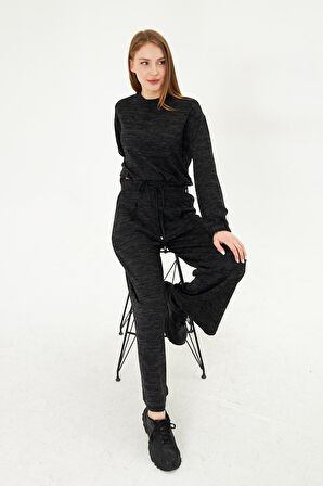 Pileli Beli Lastikli Triko Pantolon 