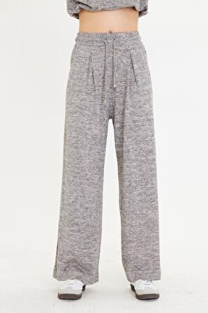 Pileli Beli Lastikli Triko Pantolon 