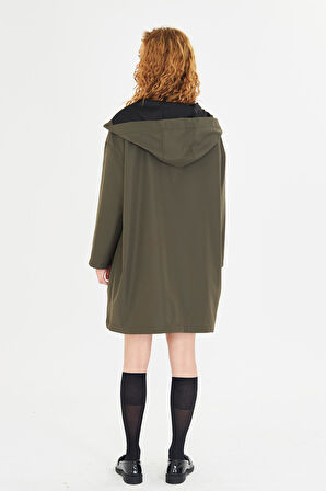 Kapüşonlu Suya Dayanıklı Trençkot 