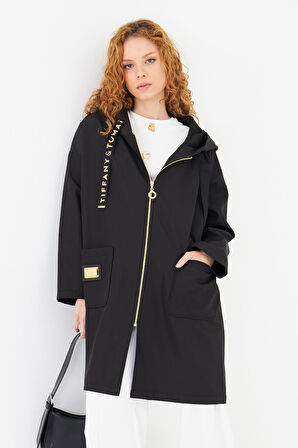 Kapüşonlu Suya Dayanıklı Trençkot 