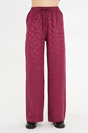Leopar Desen Saten Pantolon 