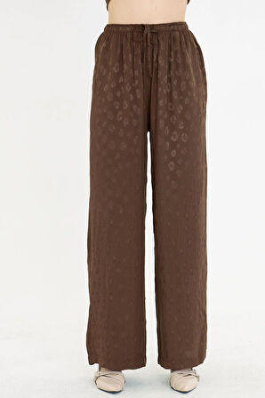 Leopar Desen Saten Pantolon 