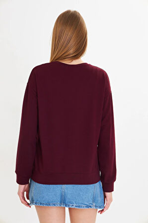 Bisiklet Baskılı İki İplik Sweatshirt 