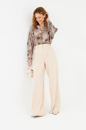 Kemeri Tokalı Atlas Pantolon 