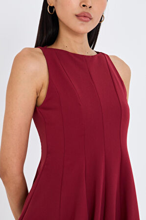 Sıfır Kol Atlas Elbise