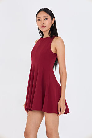 Sıfır Kol Atlas Elbise