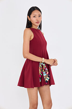 Sıfır Kol Atlas Elbise