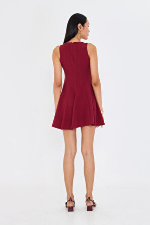 Sıfır Kol Atlas Elbise