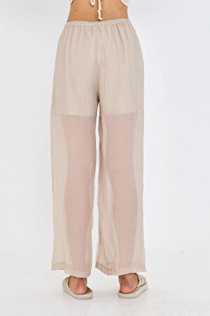 Elastik Bel İnce Bol Paça Pantolon