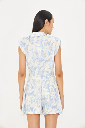 Bağlamalı Desenli Viskon Gömlek