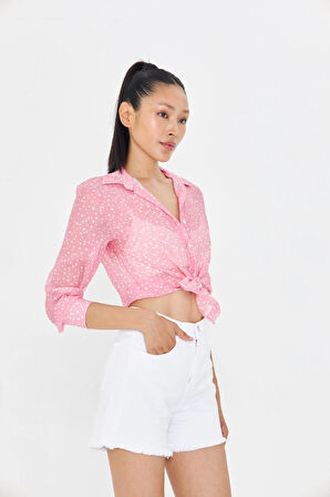 Puantiye Desenli Gömlek