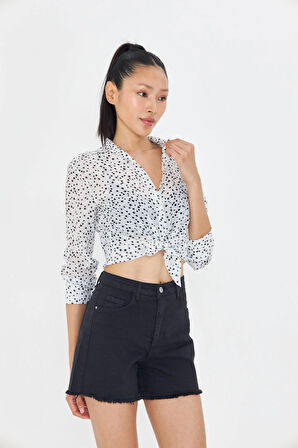 Puantiye Desenli Gömlek