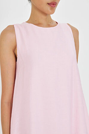 Sıfır Kol Balon Etekli Elbise