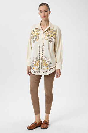 Lale Nakışlı Gömlek