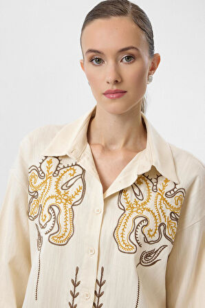 Lale Nakışlı Gömlek