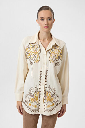 Lale Nakışlı Gömlek