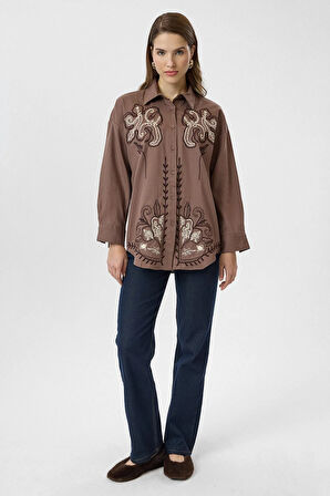 Lale Nakışlı Gömlek
