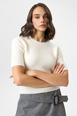 Kısa Kollu Crop Triko