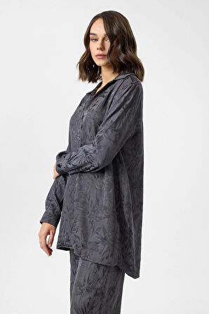 Desenli Saten Gömlek