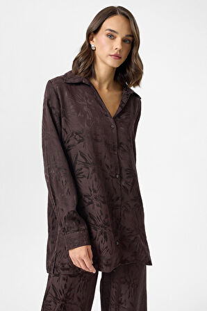 Desenli Saten Gömlek