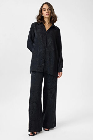 Desenli Saten Gömlek