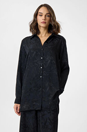 Desenli Saten Gömlek