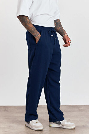 Beli Lastikli Bağcıklı Bol Kesim Pantolon AG-Y23113LNS