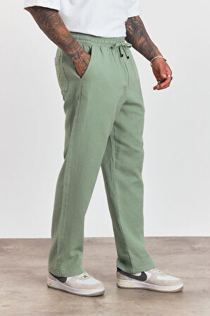 Beli Lastikli Bağcıklı Bol Kesim Pantolon AG-Y23113LNS