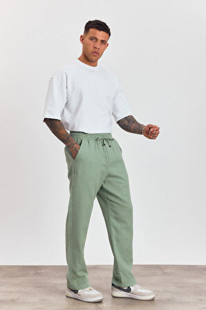 Beli Lastikli Bağcıklı Bol Kesim Pantolon AG-Y23113LNS