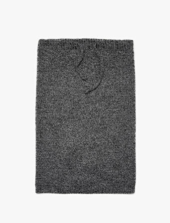 Bağlama Detaylı Örgü Boyunluk