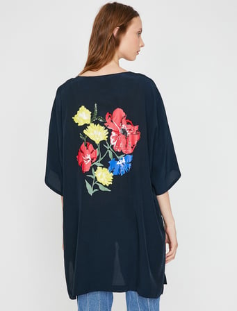 Pul Detaylı Kimono