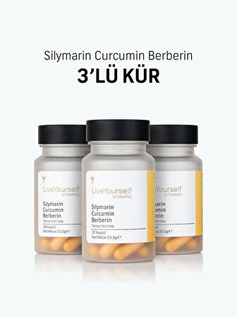 Live Yourself Silymarin Curcumin Berberin – 3’lü Kür Seti (3 x 30 Kapsül Bitkisel Takviye)