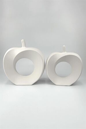 Elma Dekoratif Obje Seramik Bisküvi - Küçük (Ham Ürün)