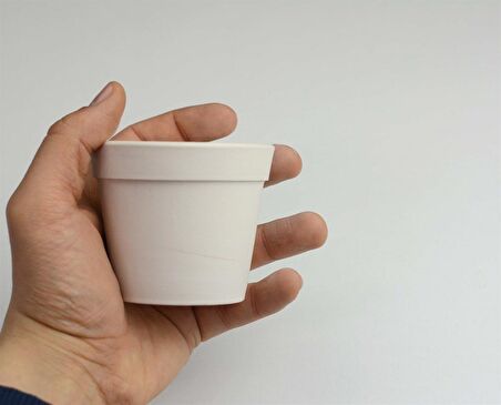 Minyatür Mini Saksı Boyanabilir Obje Seramik Bisküvi  6 cm (Ham Ürün)