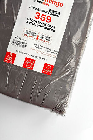 359 Gri-Siyah Stoneware Çamur Vakumlu 10 kg