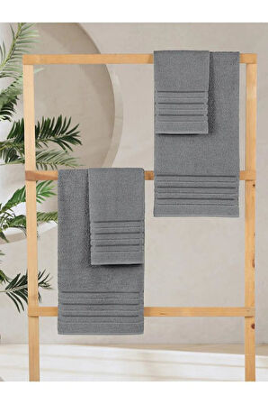 Dora 4'lü Banyo Havlusu Seti 50x90 70x140 Cm 