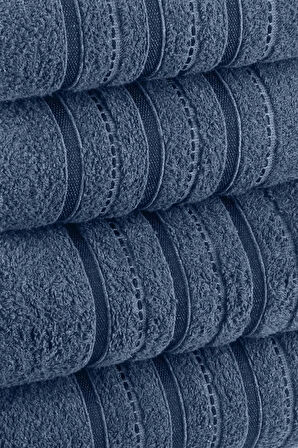 4 Lü Banyo Havlusu Seti Dora Indigo - 70x140