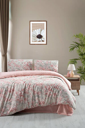 Çift Kişilik Nevresim Takımı Lıly Krem - 200x220