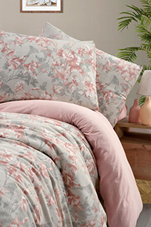 Çift Kişilik Nevresim Takımı Lıly Krem - 200x220