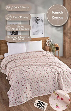 Çift Kişilik Baskılı Pike Yatak Örtüsü Daisy 200x230 cm