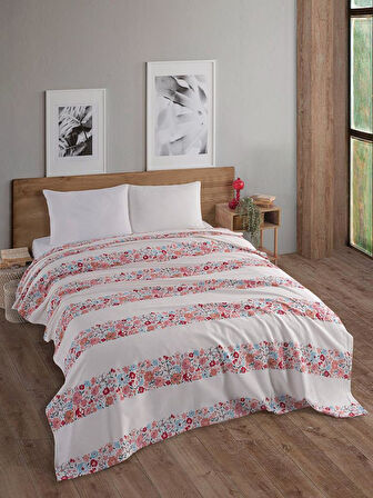 Tek Kişilik Baskılı Pike Koltuk Örtüsü Breeze 180x230 cm