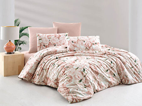 Nevresim Takımı Çift Kişilik Mariel %100 Pamuk Percale Zarif Baskılı