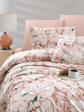 Nevresim Takımı Çift Kişilik Mariel %100 Pamuk Percale Zarif Baskılı