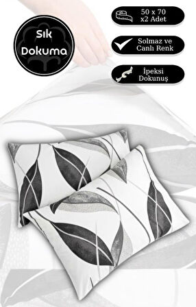 Yastık Kılıfı 2’li Akasya Percale Baskılı 50x70 cm