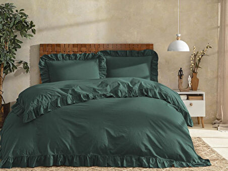 Nevresim Takımı Fırfırlı Stonewash Cotton 200x220 cm