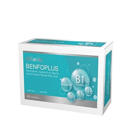 Dellavıta Benfoplus (5-B Vitamini Kompleksi), 60 Kapsül