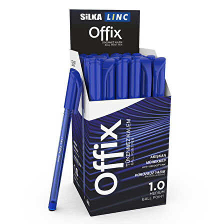 Silka Linc Offix Tükenmez Kalem 1.0 Mavi 50 li Kutu