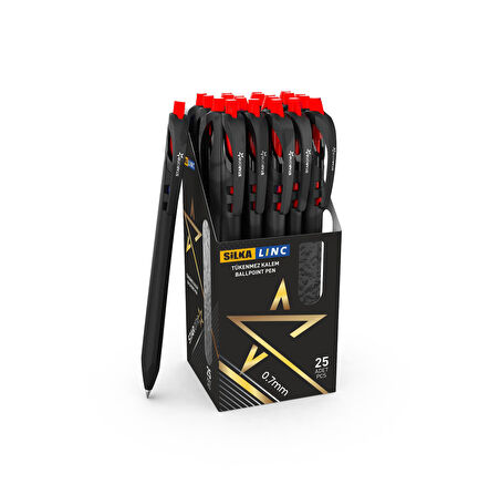 Silka Linc Starone Tükenmez Kalem 0.7 mm Kırmızı 25 Adet